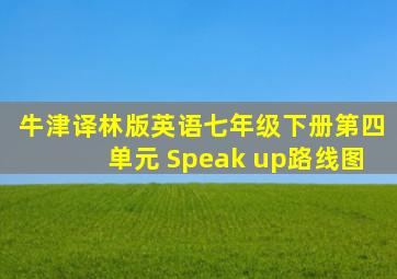 牛津译林版英语七年级下册第四单元 Speak up路线图